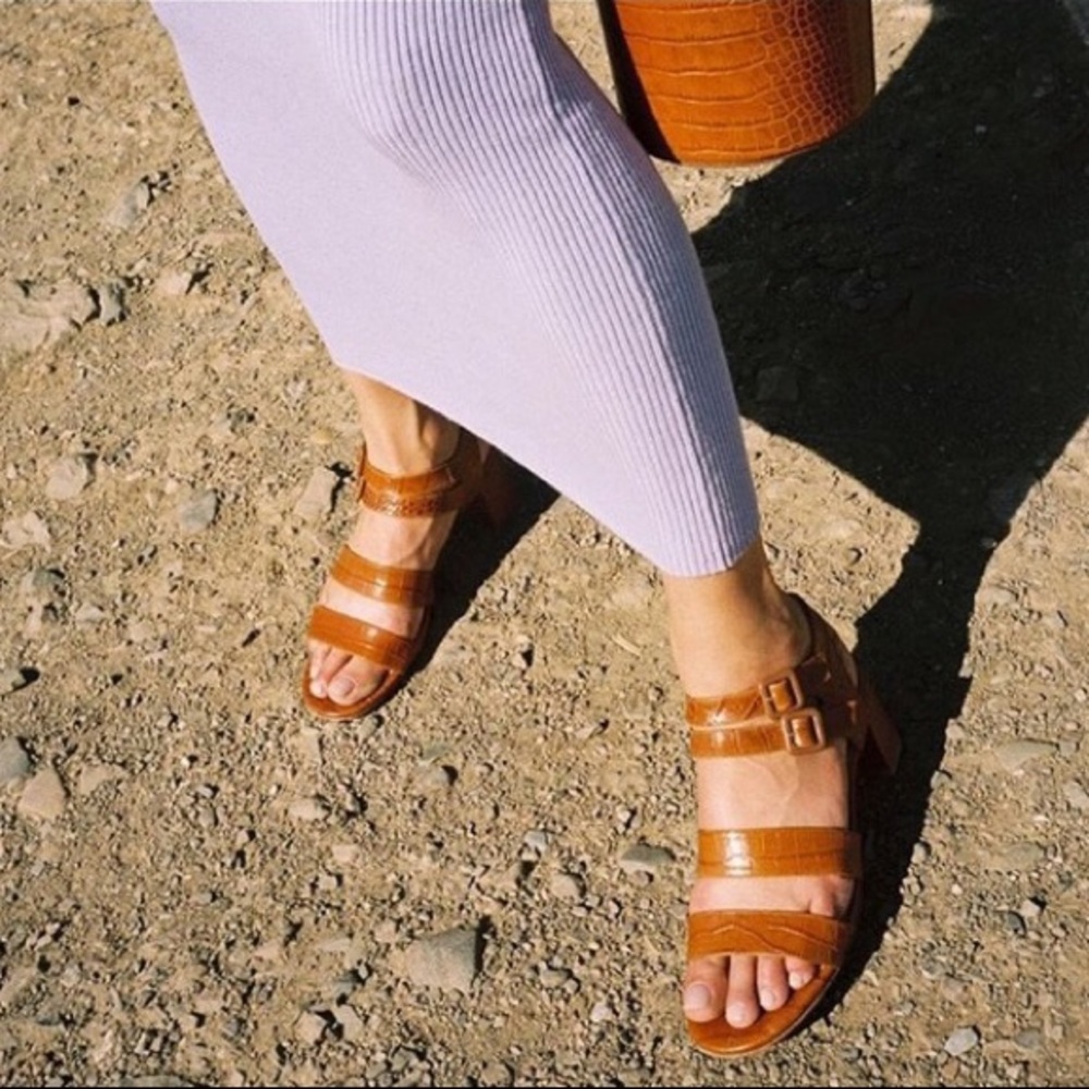 Marais USA jardin heel chestnut croc